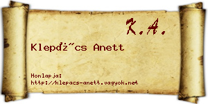 Klepács Anett névjegykártya